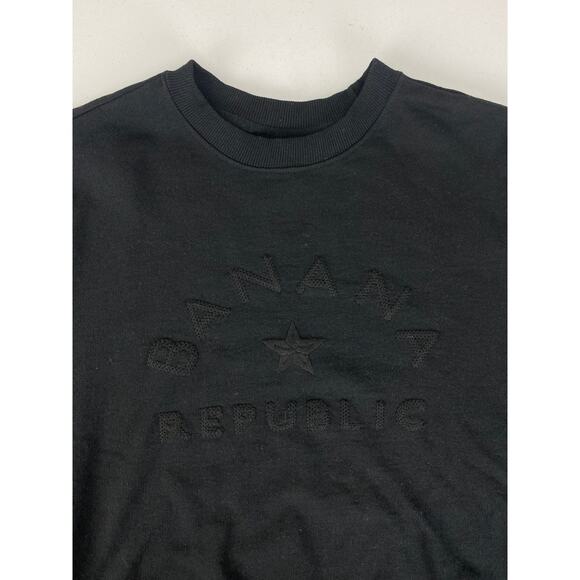 Men Banana Republic embossed spell-out graphic crewneck pullover sweatshirt L - Picture 3 of 4